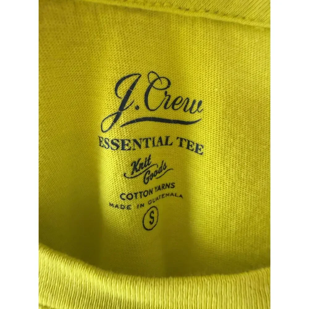 J.Crew Essential Tee Womens Small Neon Yellow Short Sleeve Crewneck 100% Cotton - Picture 6 of 10